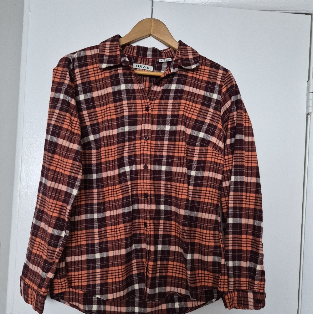 Orvis Plaid Shirt in Red and White